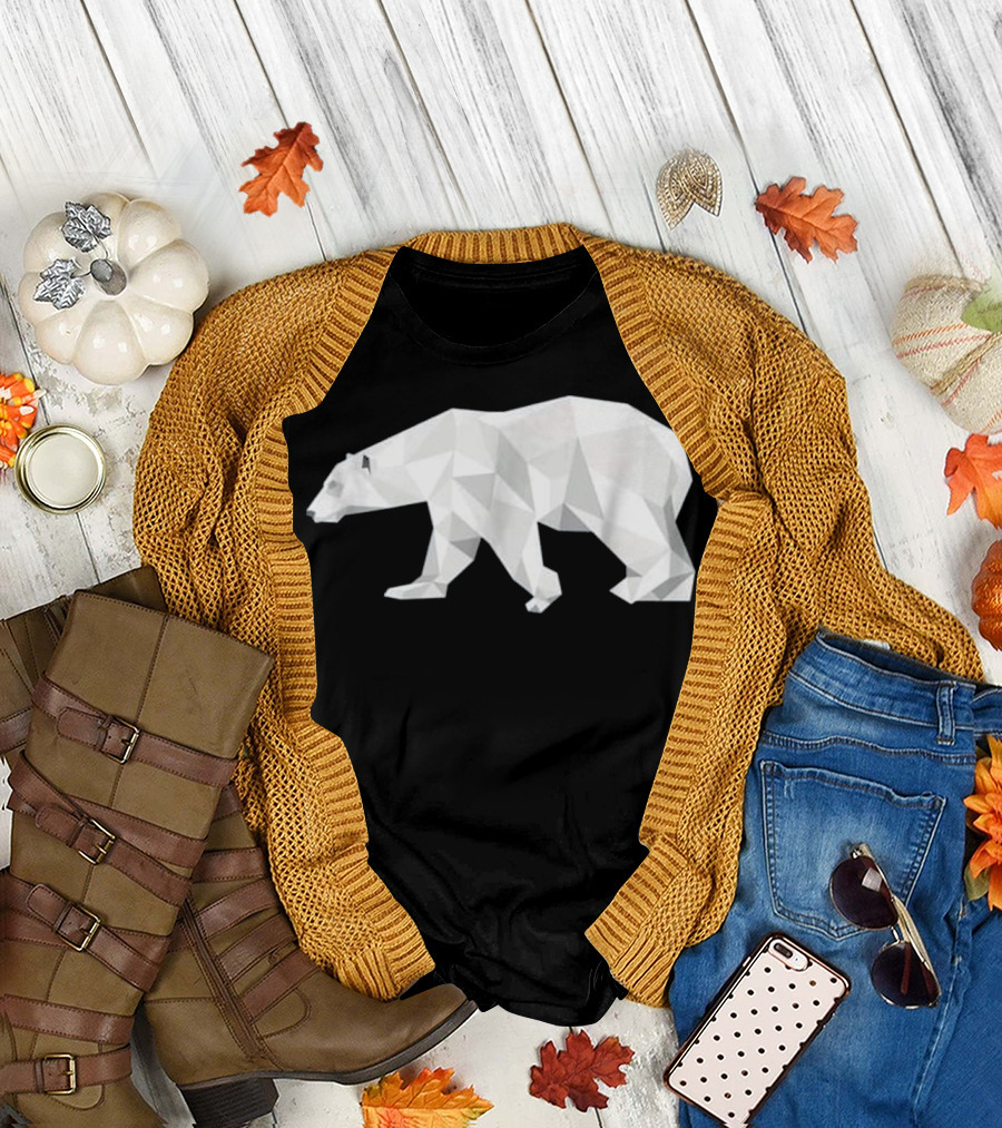 Cool Geometric Polar Bear Animal T-Shirt