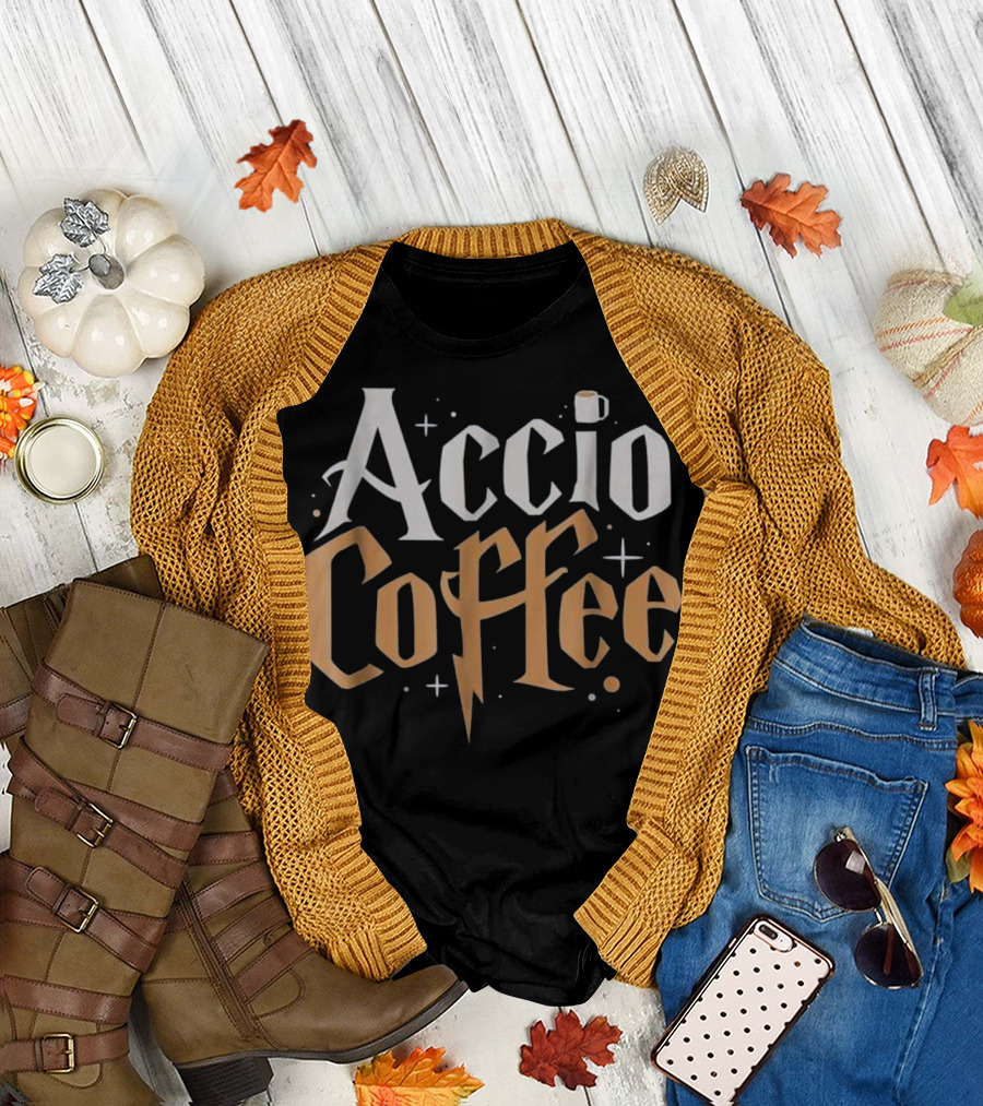 Accio Coffee Wand Magic Mug Design Wizardry Cup T-Shirt