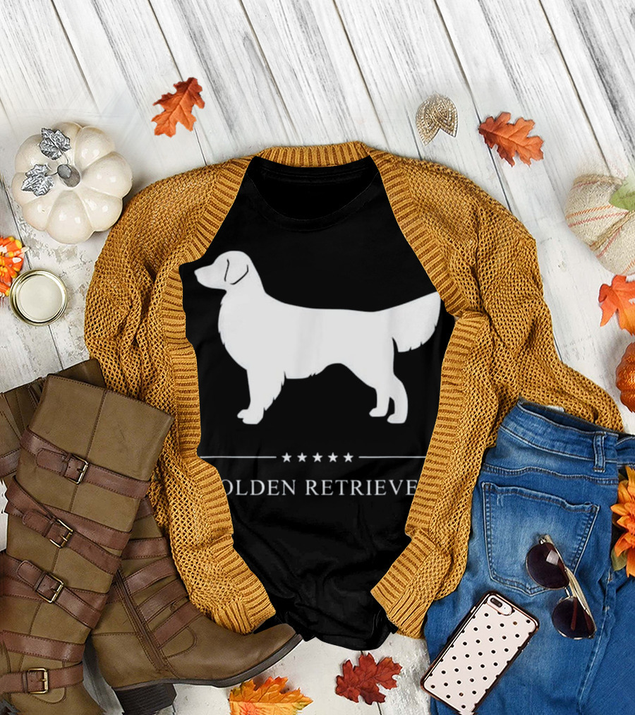 Golden Retriever Silhouette White T-Shirt
