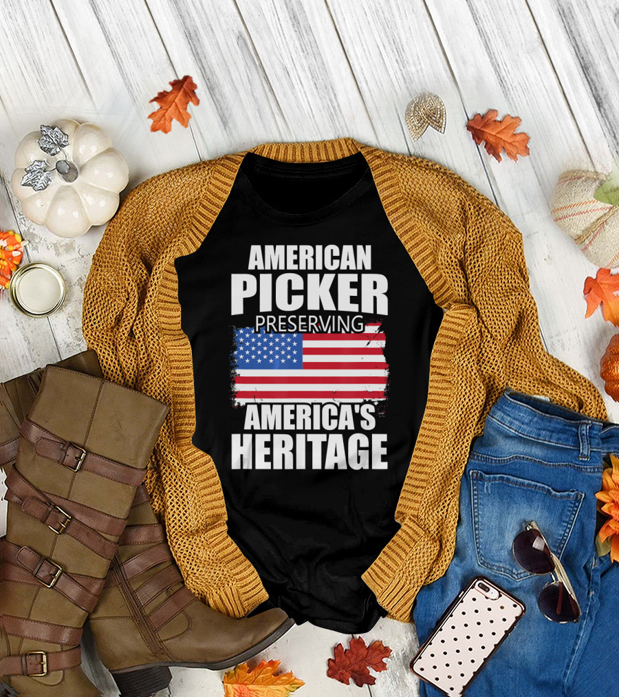 American Picker Preserving America's Heritage Flag T-Shirt