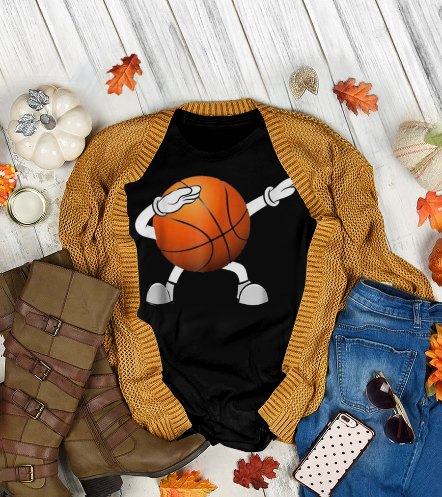 Funny Dab Dabbing Basketball Ball Icon Dancing T-Shirt