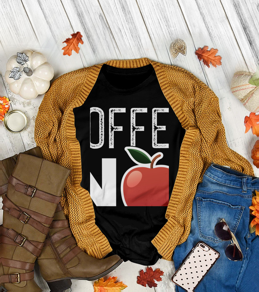 No Coffee No Teachy Apple Coffee Teacher Humor T-Shirt