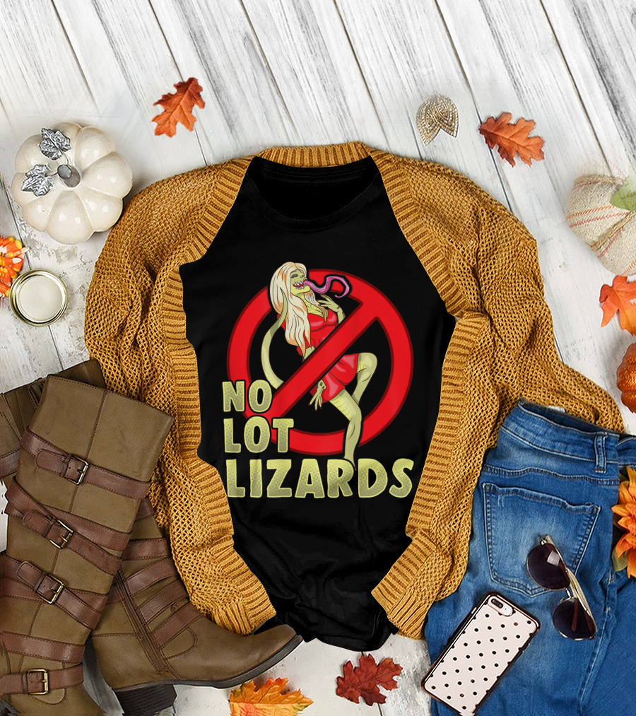 No Lot Lizards Mens Truck Driver Trucke Prohibition Sign T-Shirt