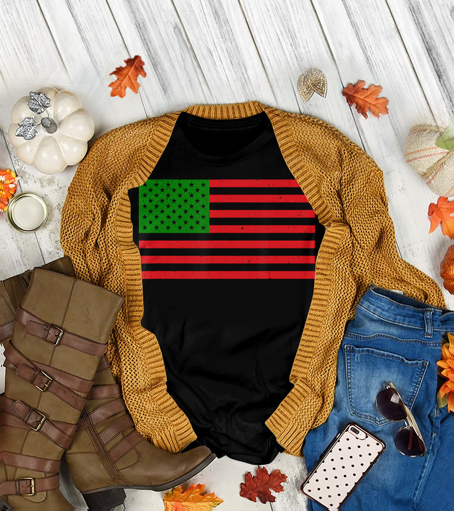 Afro American Pan African Africani Flag T-Shirt