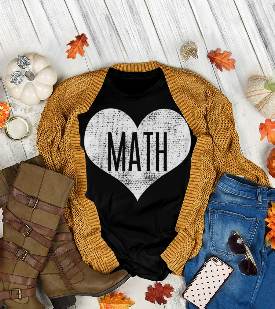 Math Heart Design for Math Lover Teacher T-Shirt