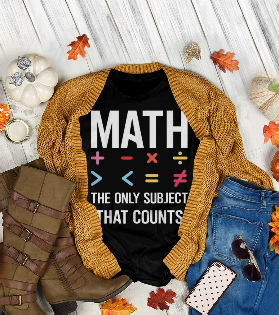 Math Symbols Plus Minus Times Divide Greater Less Equals Not Equal Counts T-Shirt