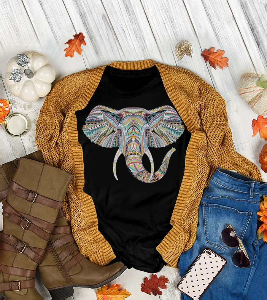 Maverick Infanta Vibrant Elephant Mandala T-Shirt