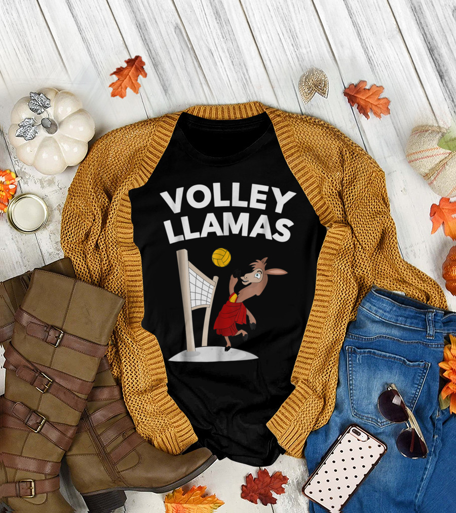 VOLLEY LLAMAS FUN LAMA PLAYING VOLLEYBALL T-Shirt
