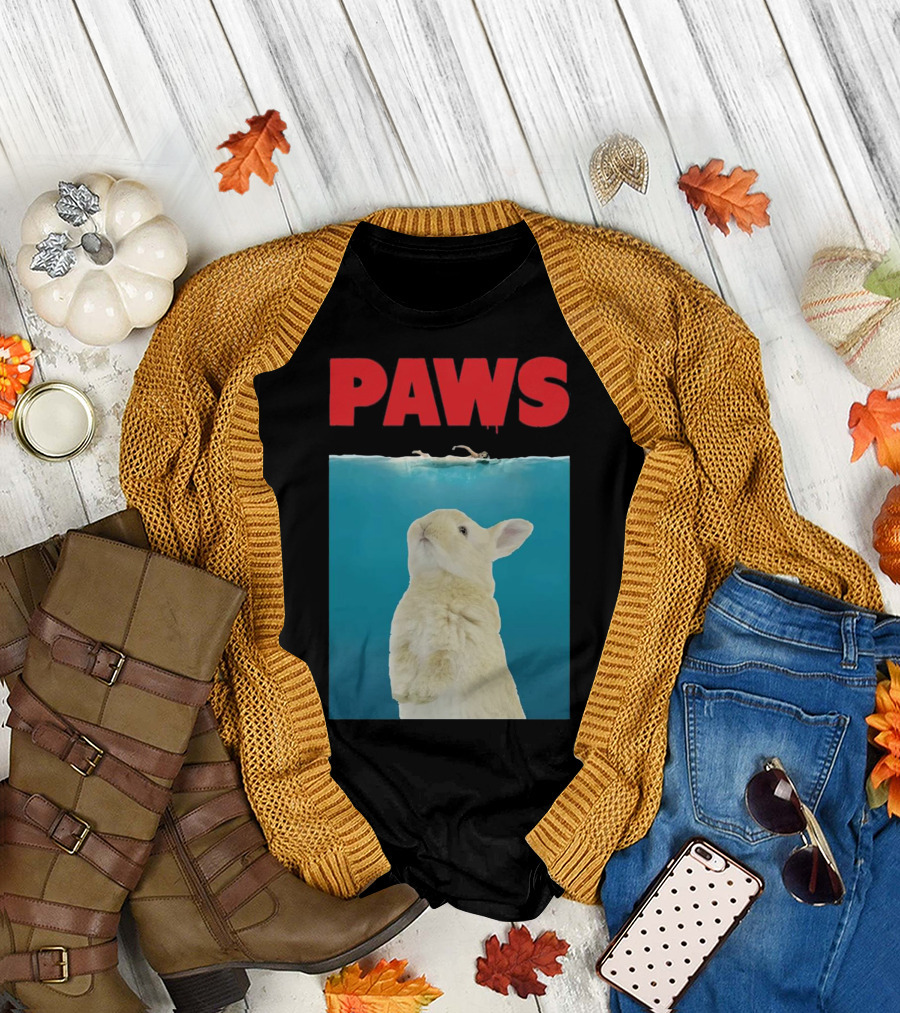 Paws Bunny Jaws Parody Rabbit T-Shirt