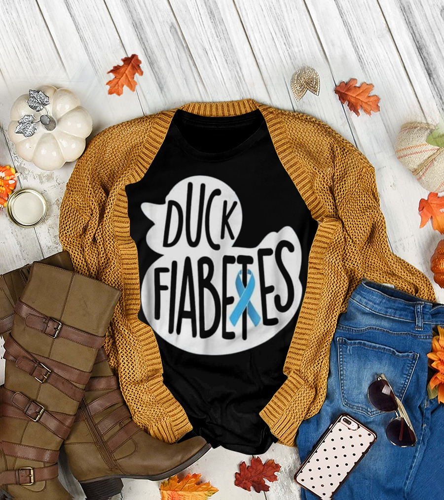 Duck Fiabetes Type1 T1 Diabetes Awareness Blue T-Shirt