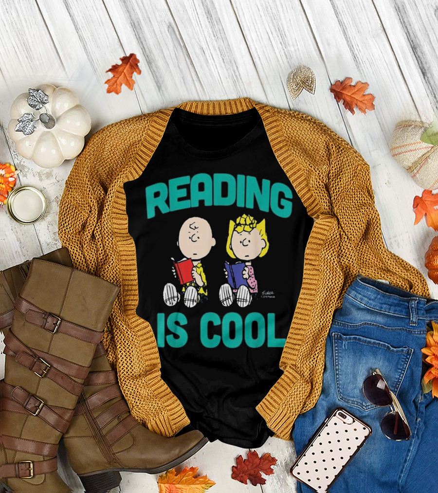 Reading Is Cool Peanuts Charlie and Sally Brown T-Shirt