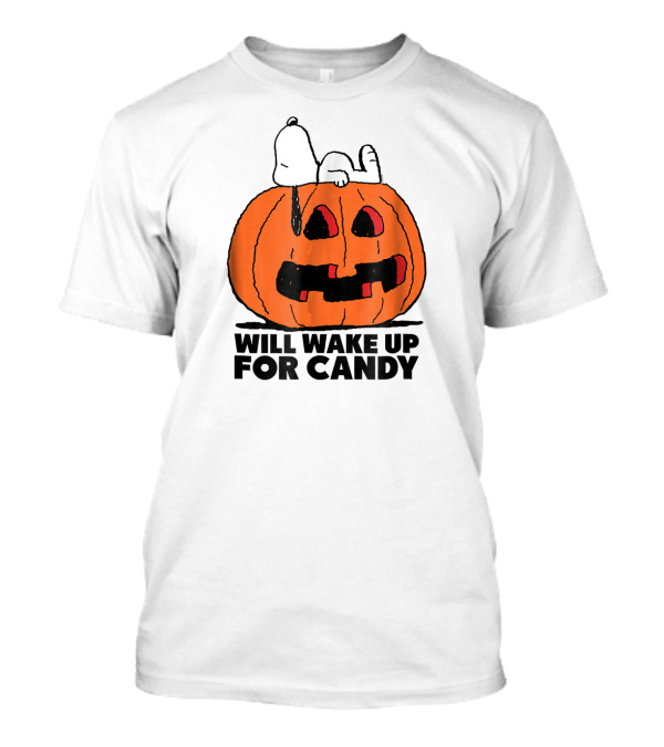 Peanuts Halloween Snoopy Will Wake Up For Candy T-Shirt