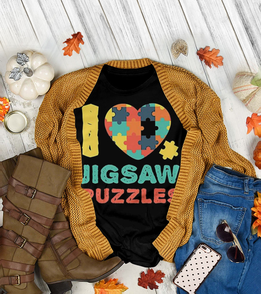 I Love Heart Jigsaw Puzzles Puzzle Love T-Shirt
