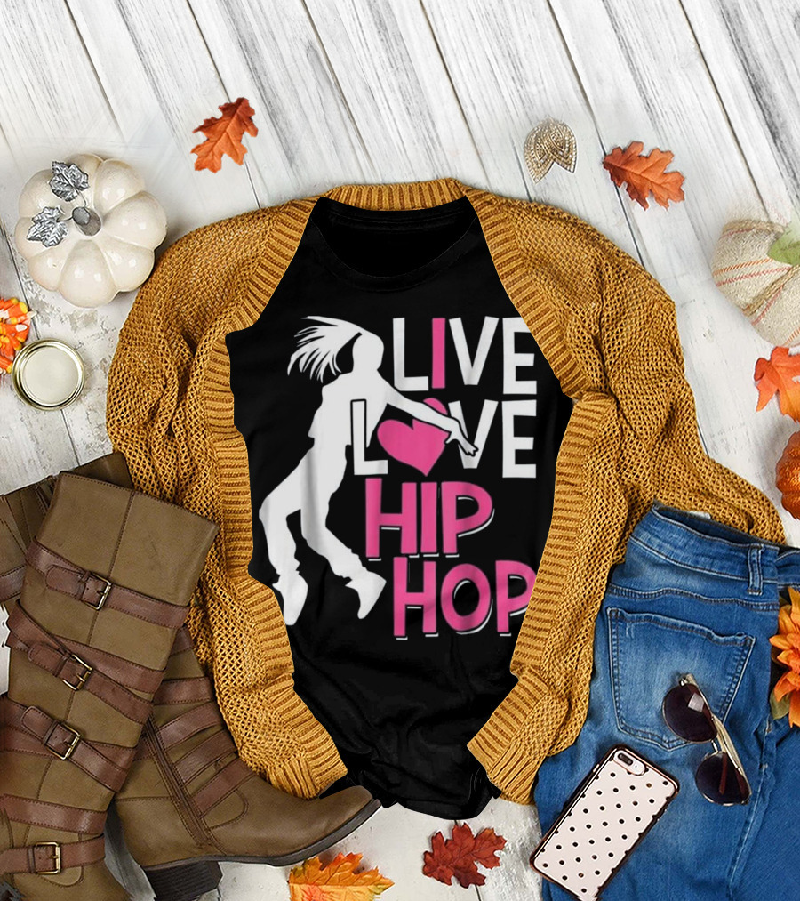 Live Love Hip Hop Dance Pink Heart T-Shirt