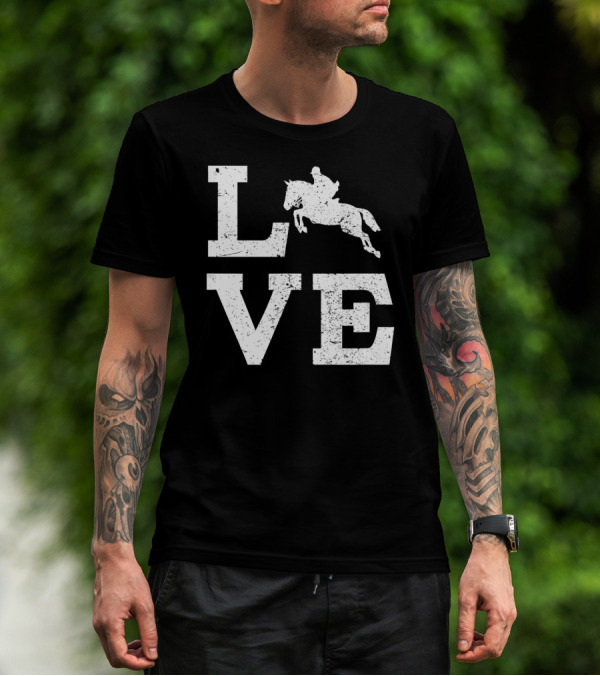 LOVE Horse Jumping Enthusiast Rider T-Shirt