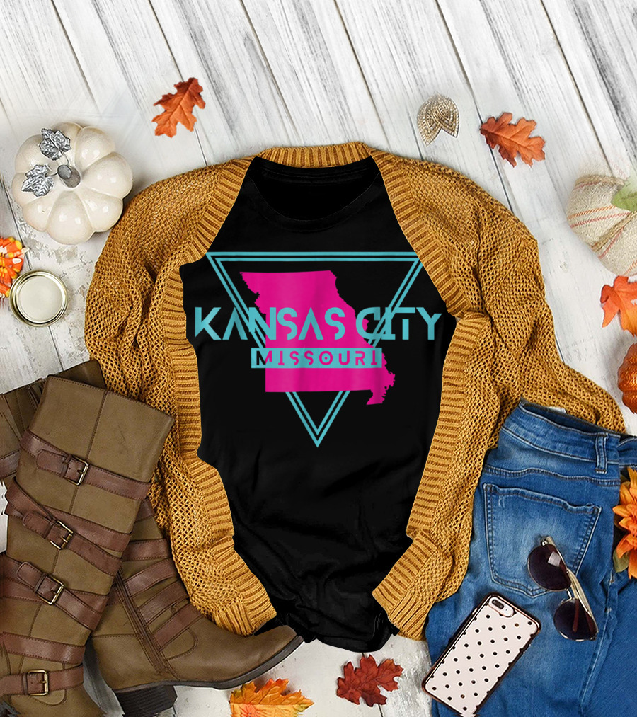 Kansas City Missouri Map Triangle T-Shirt