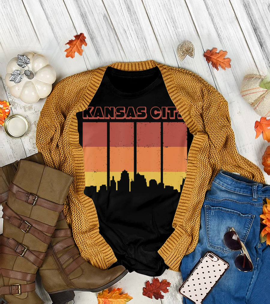 Kansas City Skyline 70s Retro Vintage Souvenir T-Shirt
