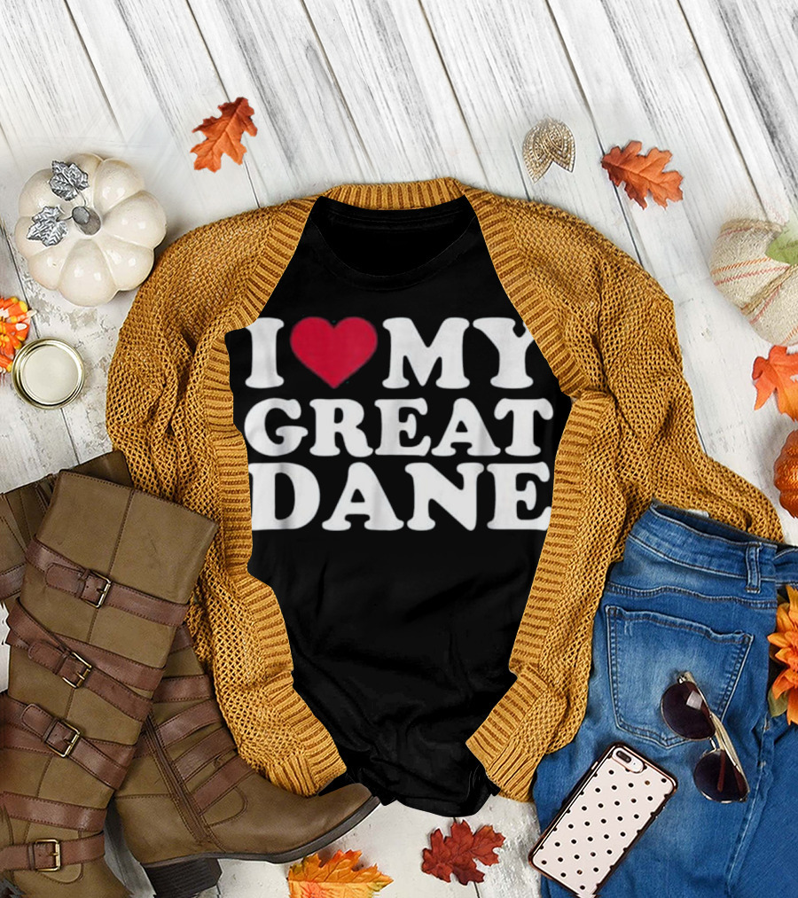 I Love Heart My Great Dane T-Shirt
