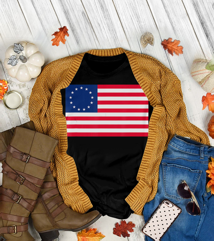 Revolutionary 13 Colonies Stars Betsy Ross Flag T-Shirt
