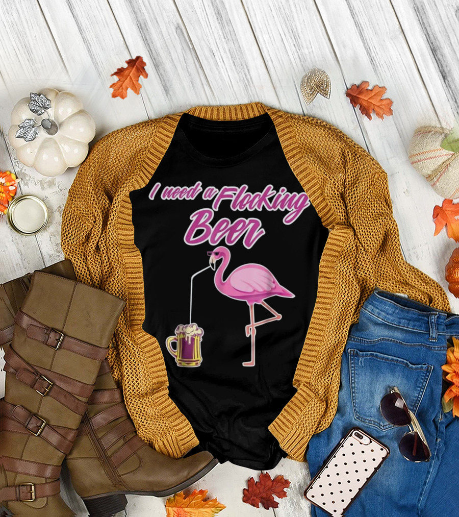 I Need a Flocking Beer Flamingo Mug T-Shirt