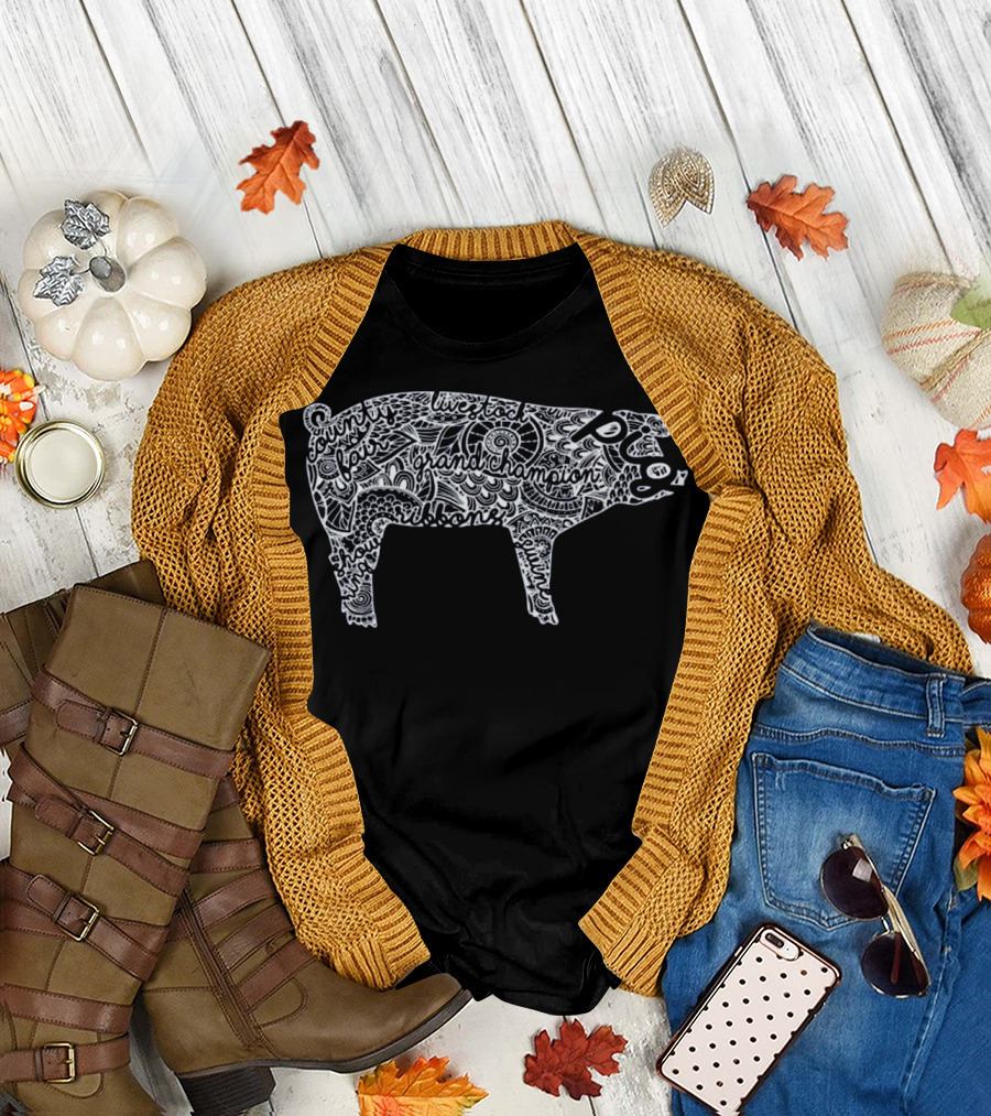 Grand Champion Pig Livestock Swine Mandala T-Shirt