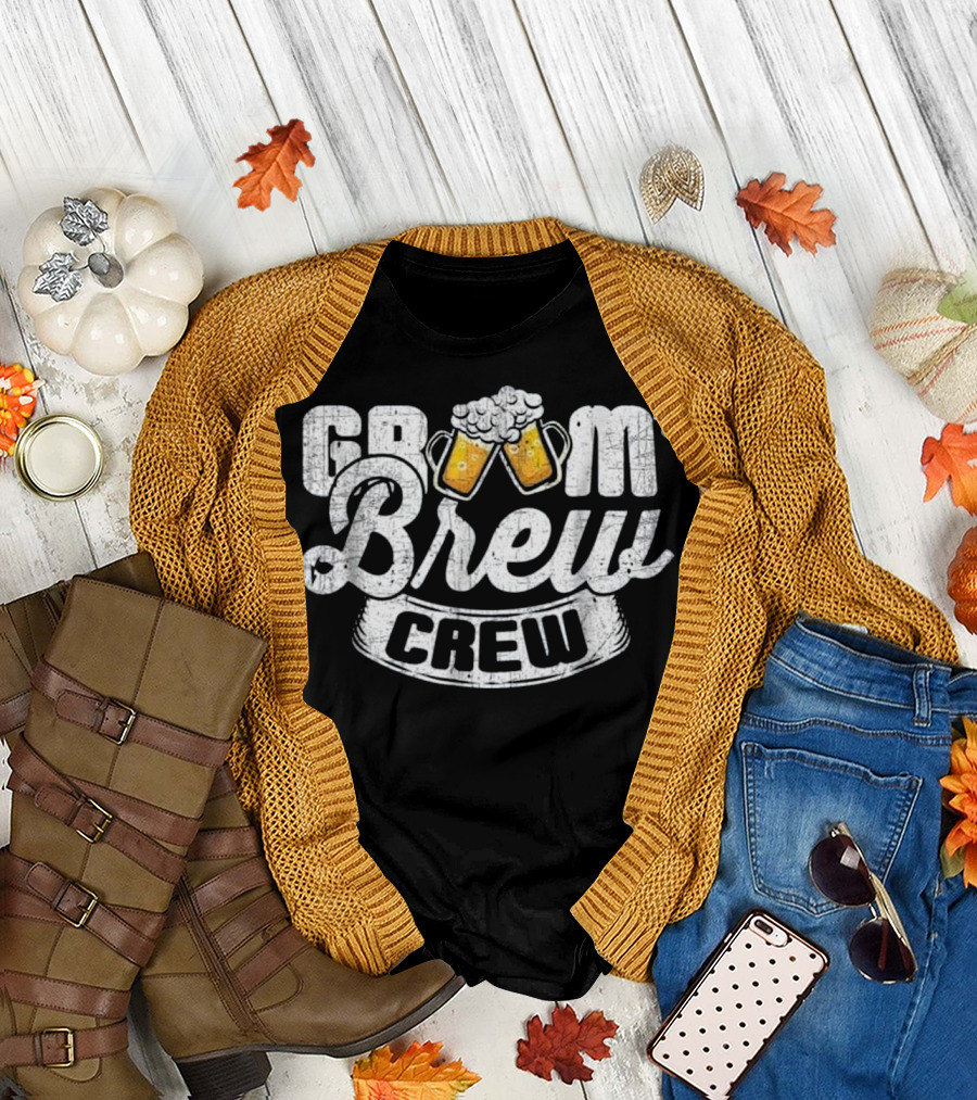 Groom's Brew Crew Cheers with Beers T-Shirt