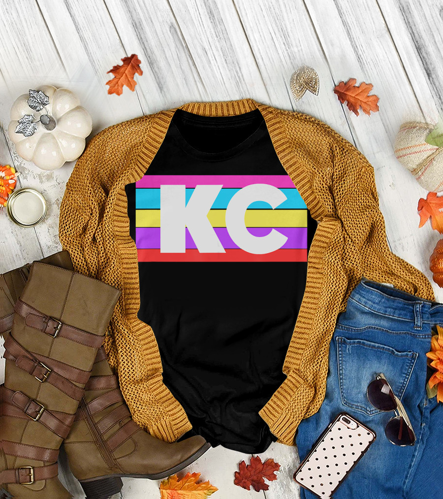 KC 80s Kansas City Pop Culture Stripes T-Shirt