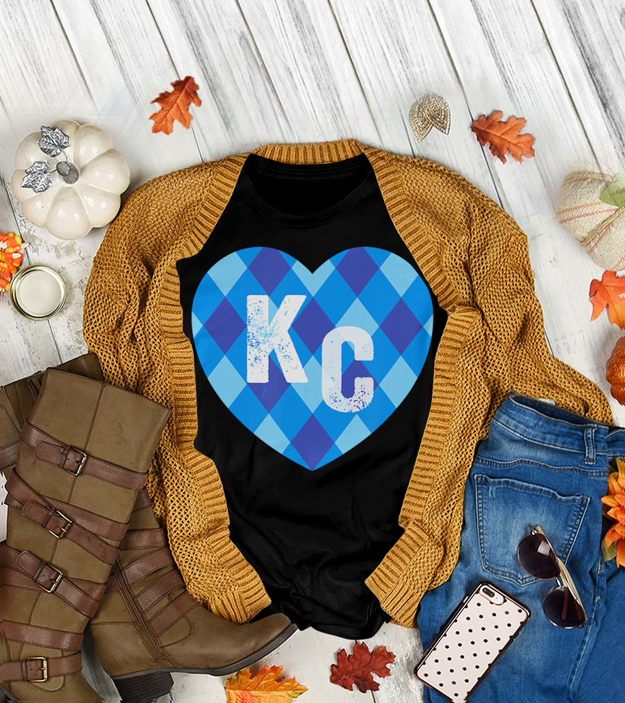 KC Heart Kansas City Royal Blue Baby Argyle T-Shirt