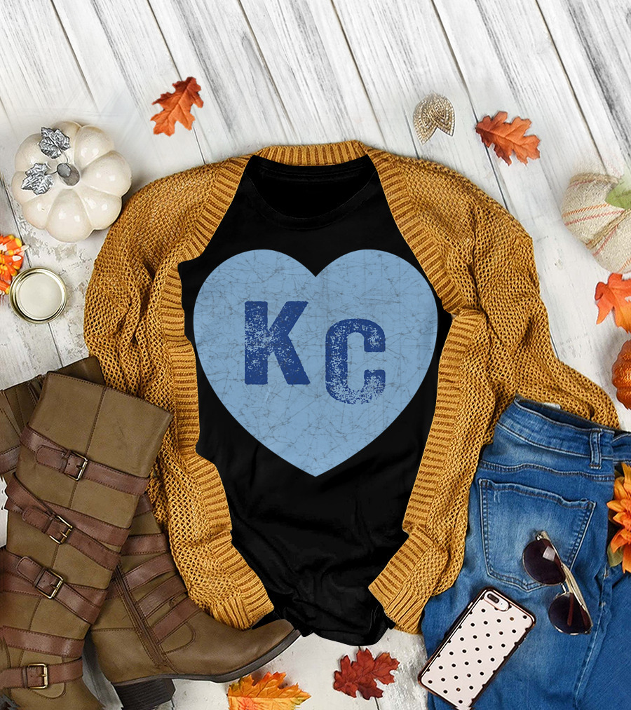 KC Heart Kansas City Royal Blue Baby Blue T-Shirt