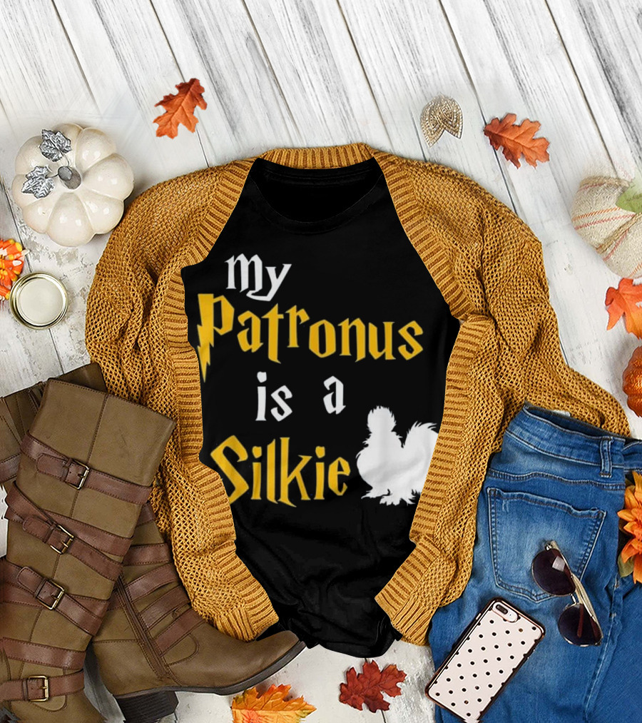 My Patronus Is A Silkie Silkie Chick Text Humor T-Shirt