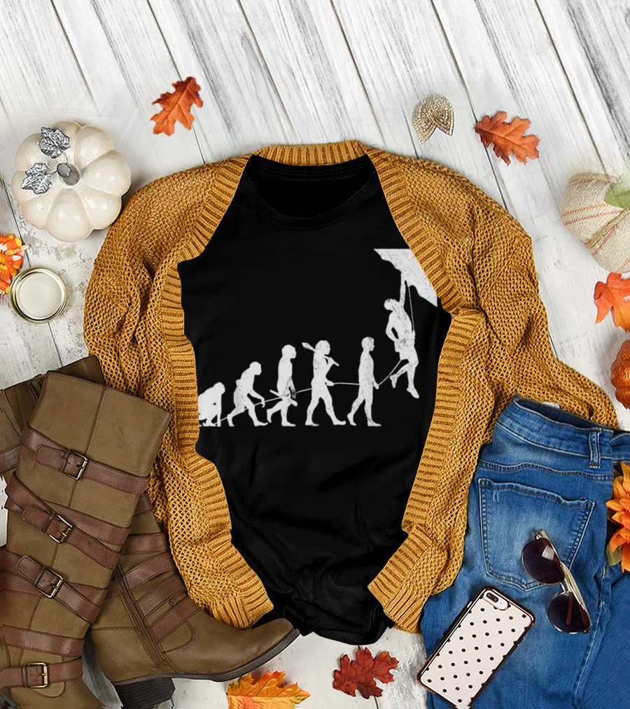 Rock Climbing Evolution Climber Progression T-Shirt