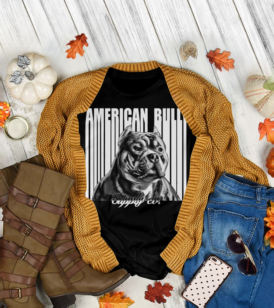 American Bully Lucky Luciano Barcode Pit Bull Supply Co T-Shirt