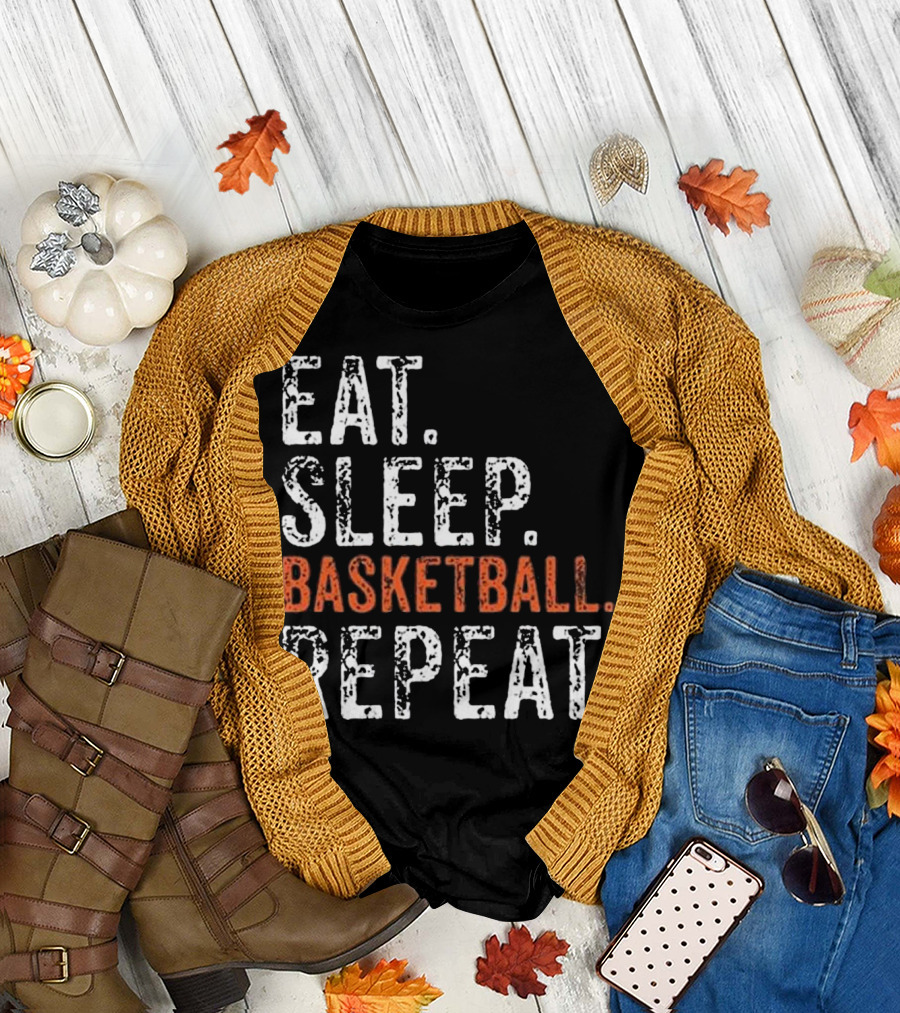 Eat Sleep Basketball Repeat Sport Game Player Routine T-Shirt