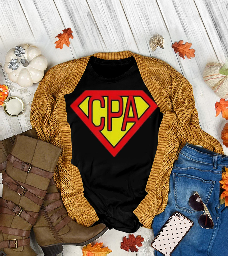 CPA Accountant Superhero Emblem T-Shirt