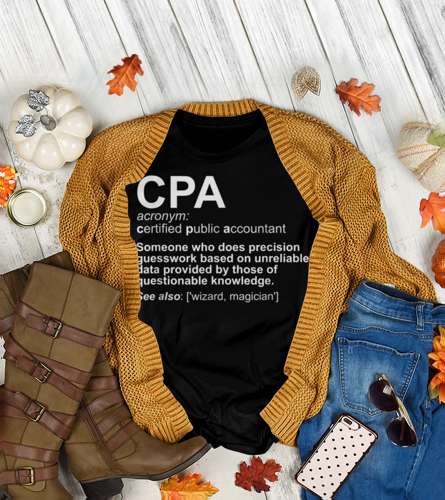CPA Certified Public Accountant Precision Guesswork Wizard Magician T-Shirt