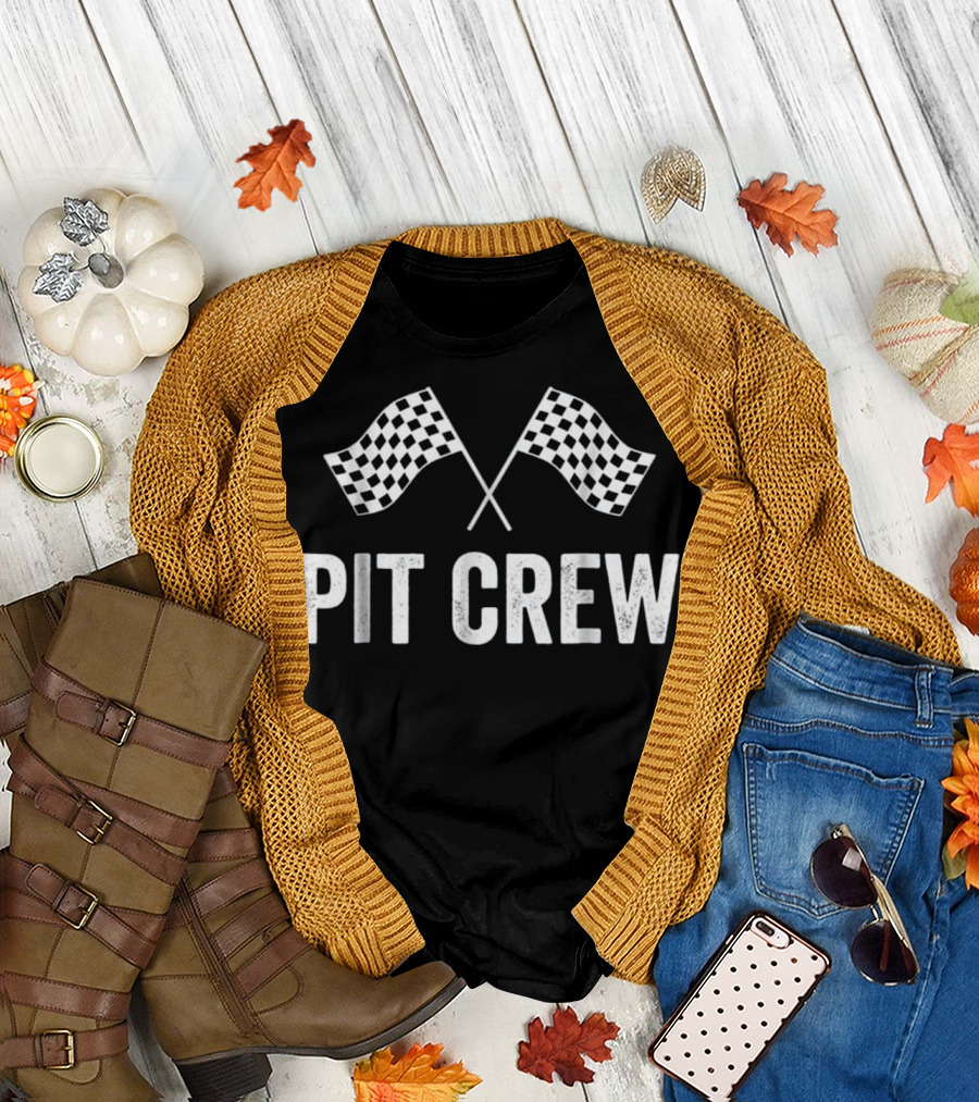 Pit Crew Racing Checkered Flag T-Shirt