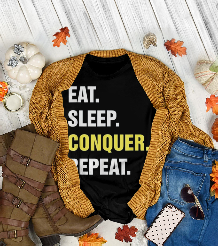 Eat Sleep Conquer Repeat Wrestling T-Shirt