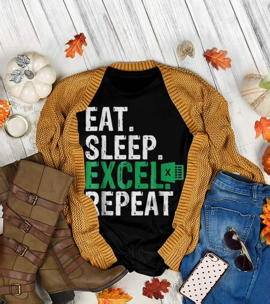 Eat Sleep Excel Repeat Accountant Microsoft Excel T-Shirt