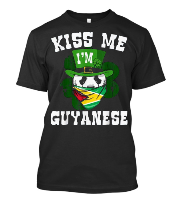 Kiss Me I'm Guyanese Flag Bandana Leprechaun T-Shirt