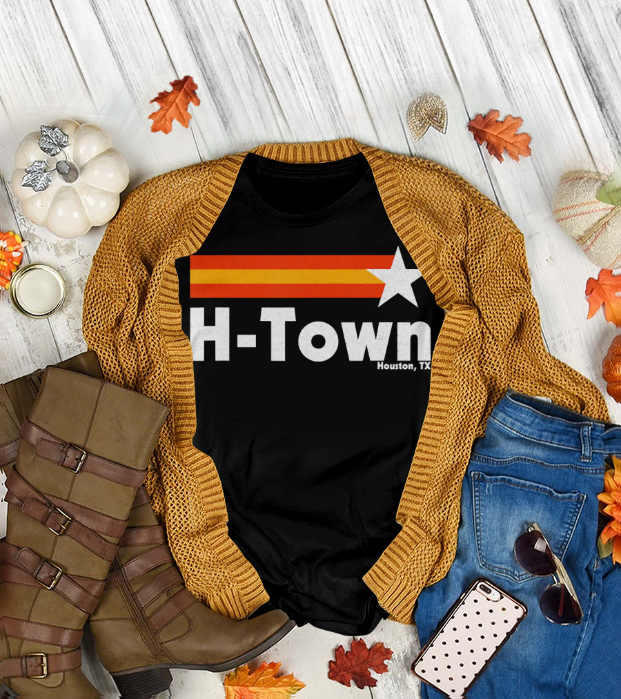 H-Town Houston TX Retro Star Stripes Texas Strong T-Shirt