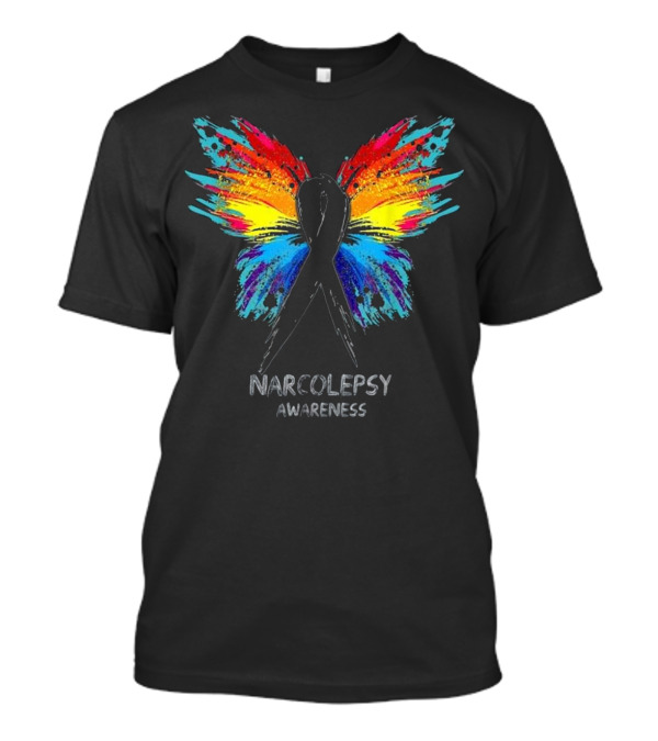Narcolepsy Awareness Rainbow Butterfly T-Shirt