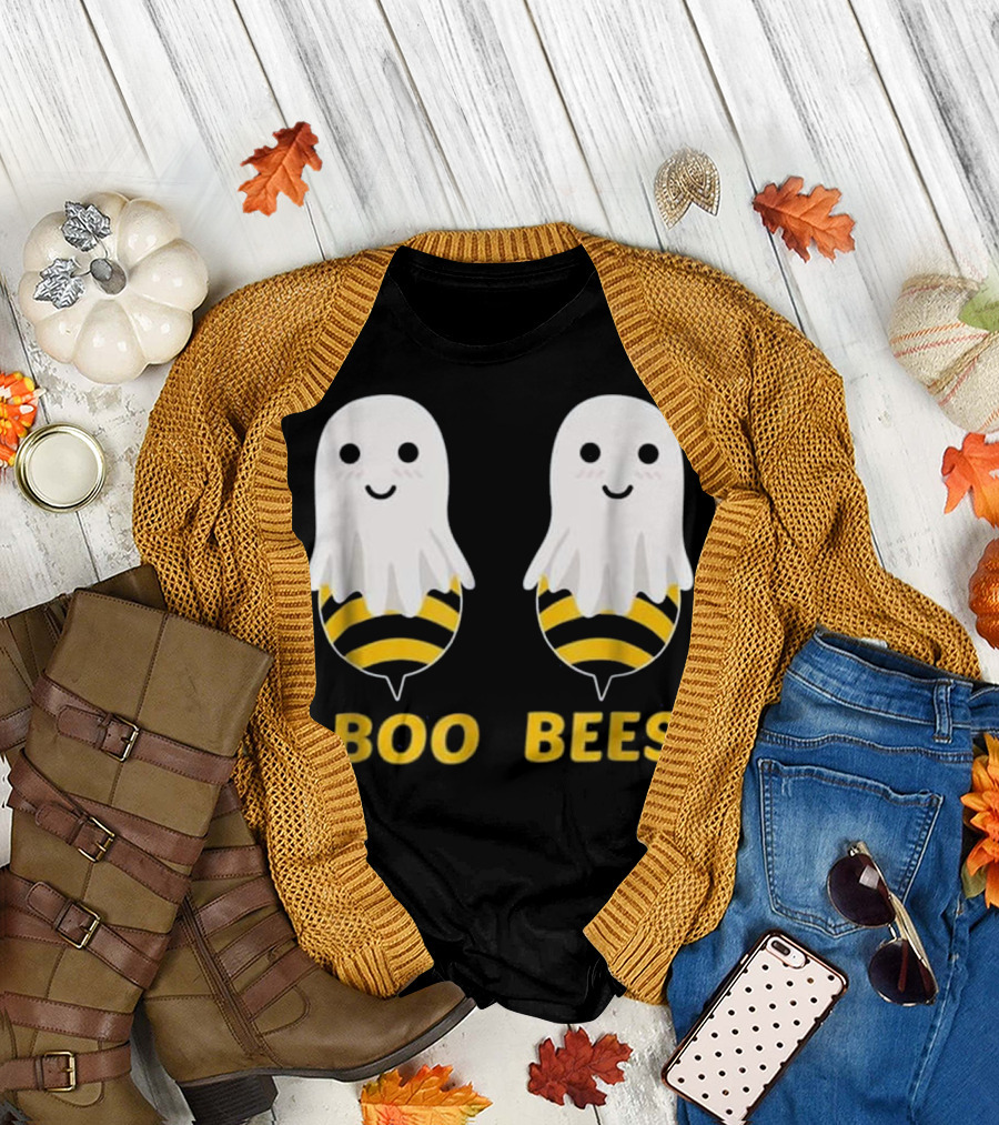 Boo Bees Couples Halloween Costume Ghost and Bee Fun T-Shirt