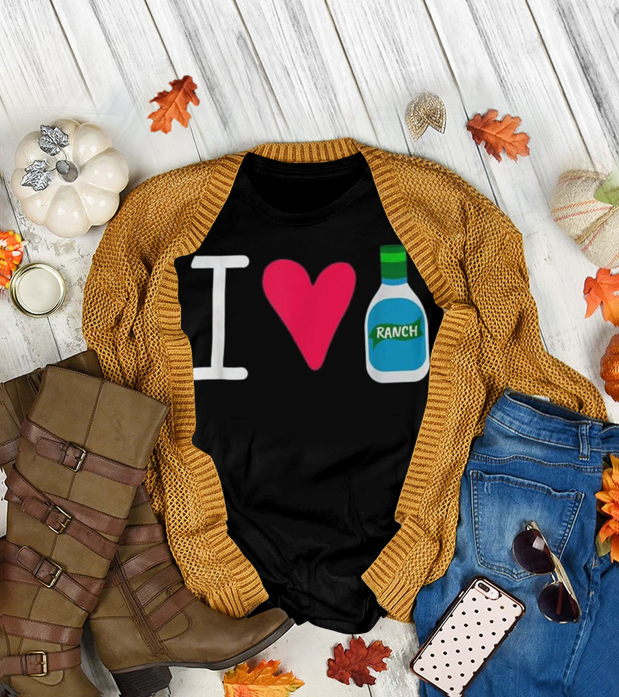 Funny I Love Ranch Salad Dressing Food Bottle T-Shirt