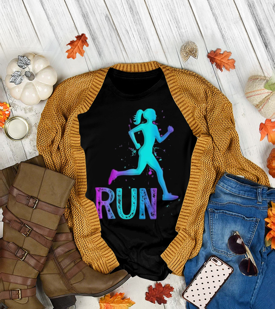 RUN Running Girl for Girls Runners T-Shirt