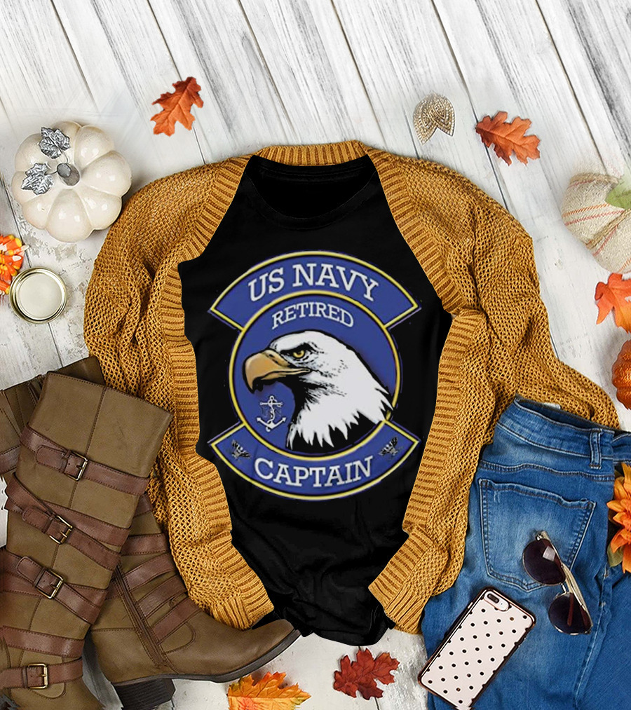 US NAVY RETIRED CAPTAIN EAGLE ANCHOR EMBLEM T-Shirt