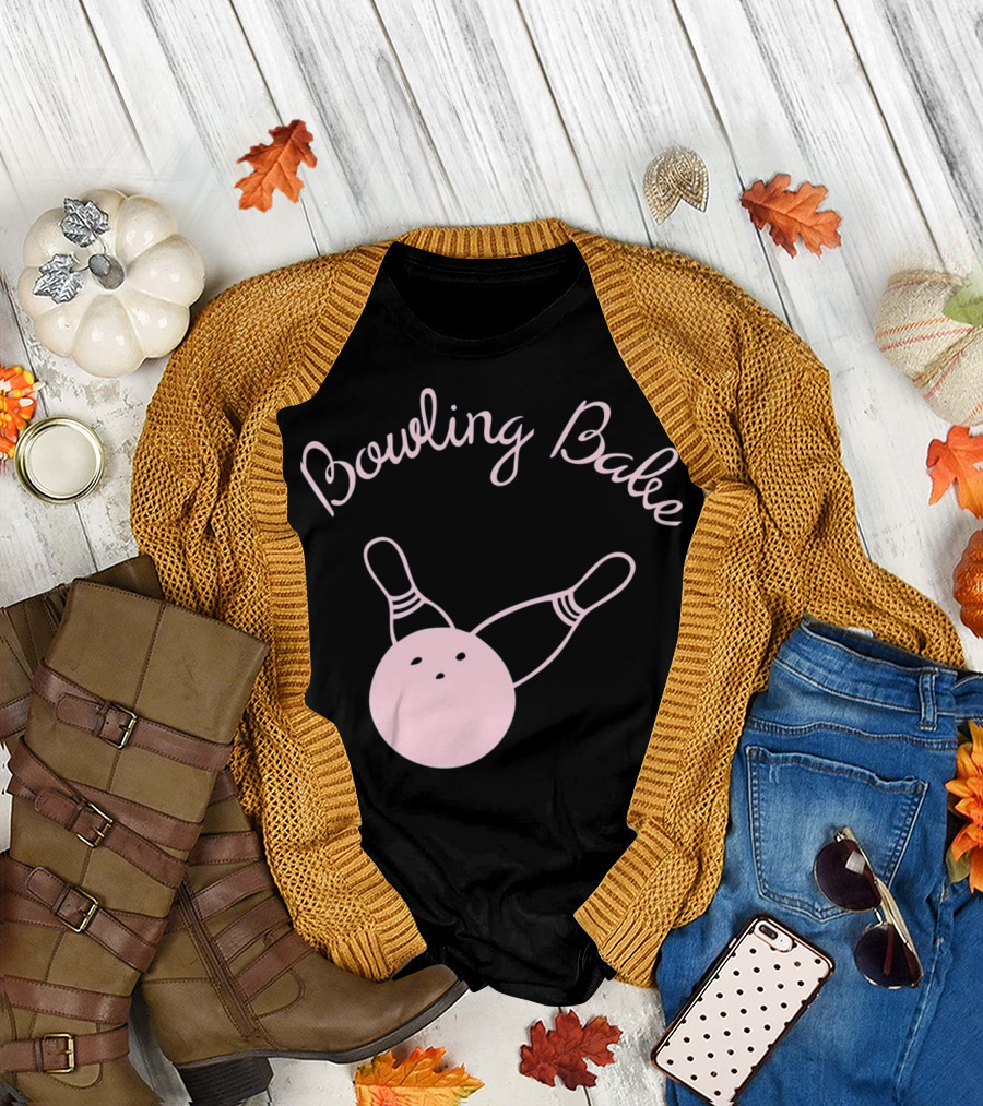 Bowling Babe Ladies Pink Bowling Ball T-Shirt