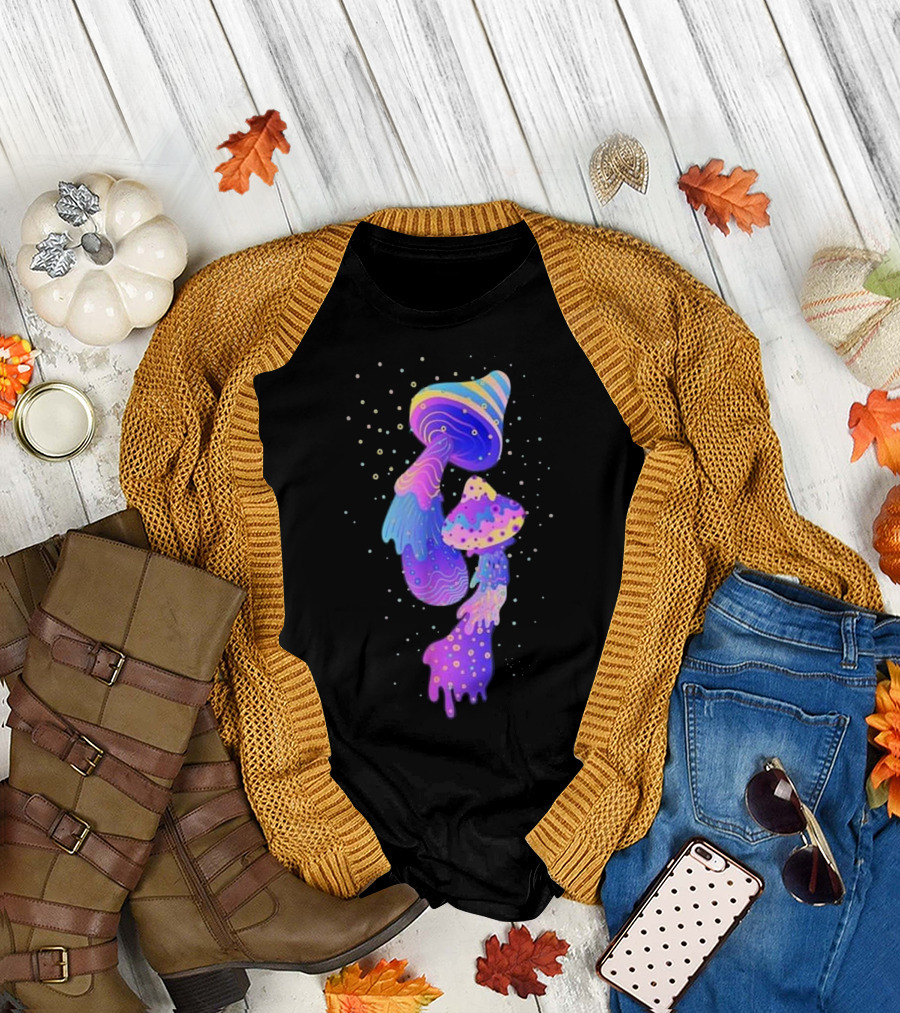 Electronic Dance Techno Colorful Psychedelic Mushroom T-Shirt