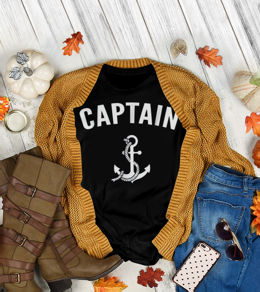 Captain Sailing Boat Anchor Marine Captain T-Shirt