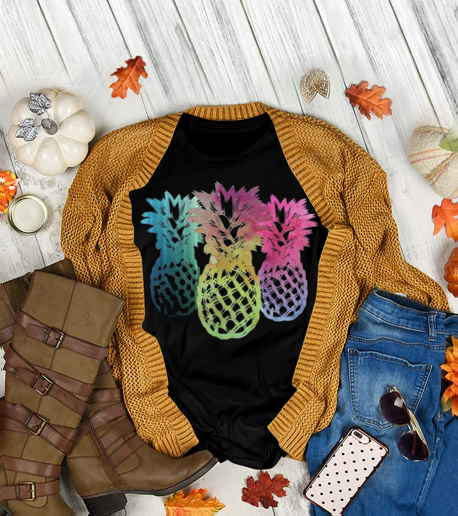 Trippy Pineapple EDM Rave Dance Music Vibes T-Shirt
