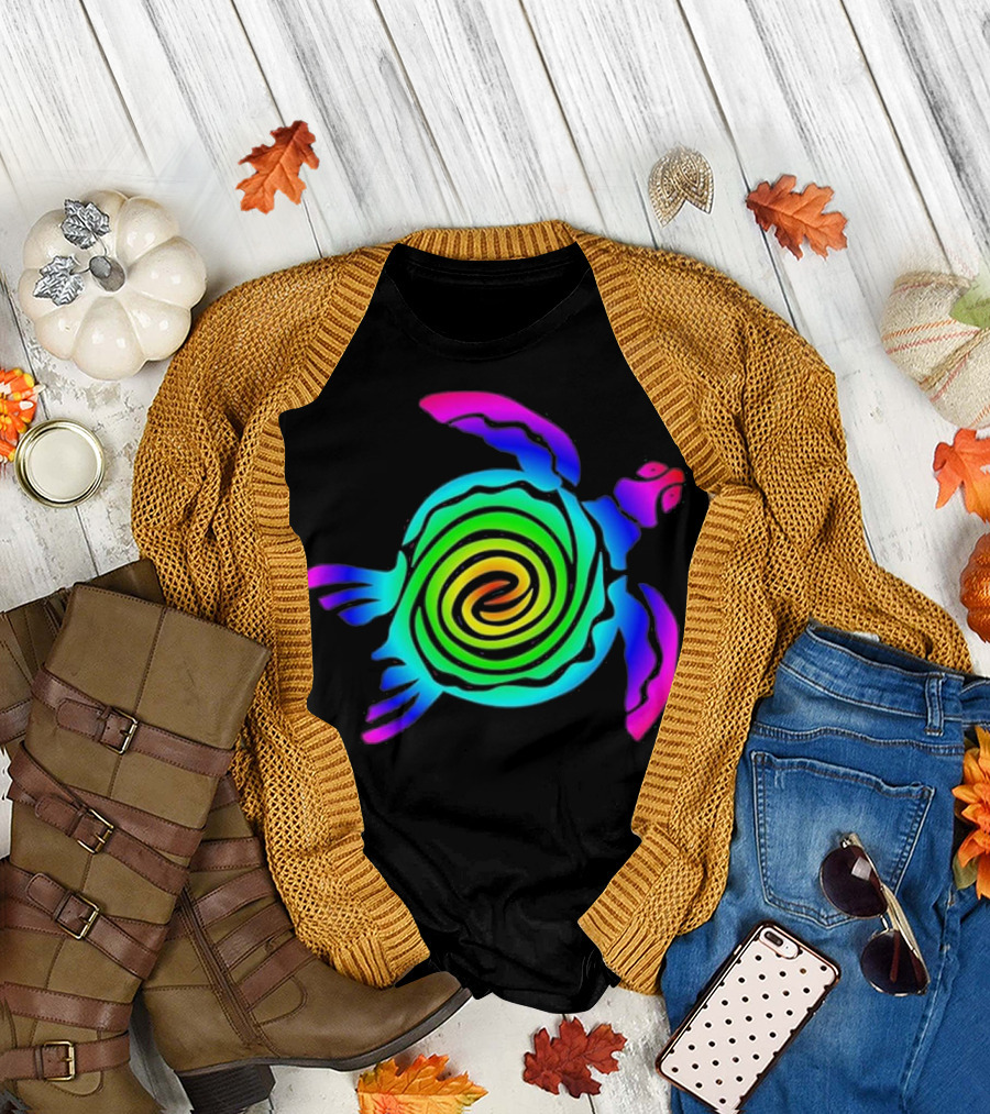 EDM Turtle EDM Electronic Dance Music Sea Turtle Psychedelic Spiral T-Shirt